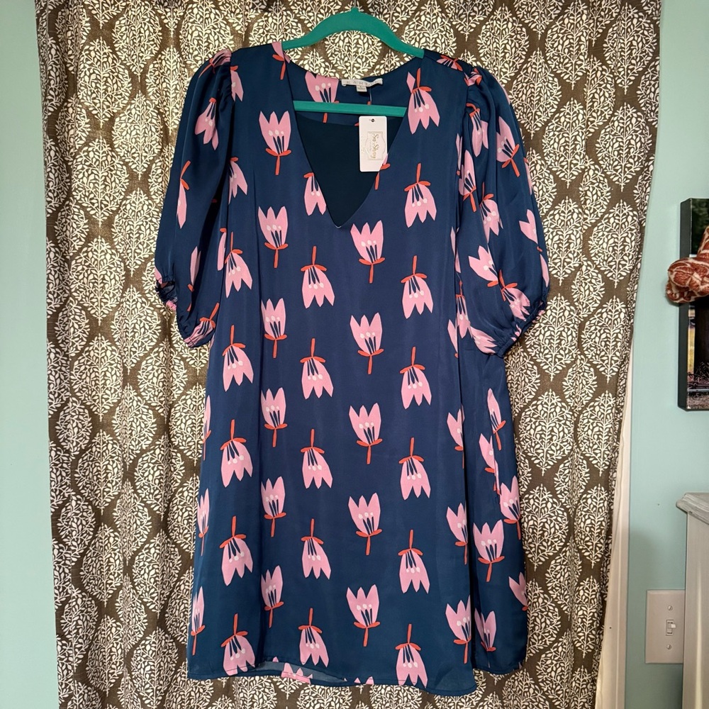 Karlie Tulip Dress Teal and Pink L
